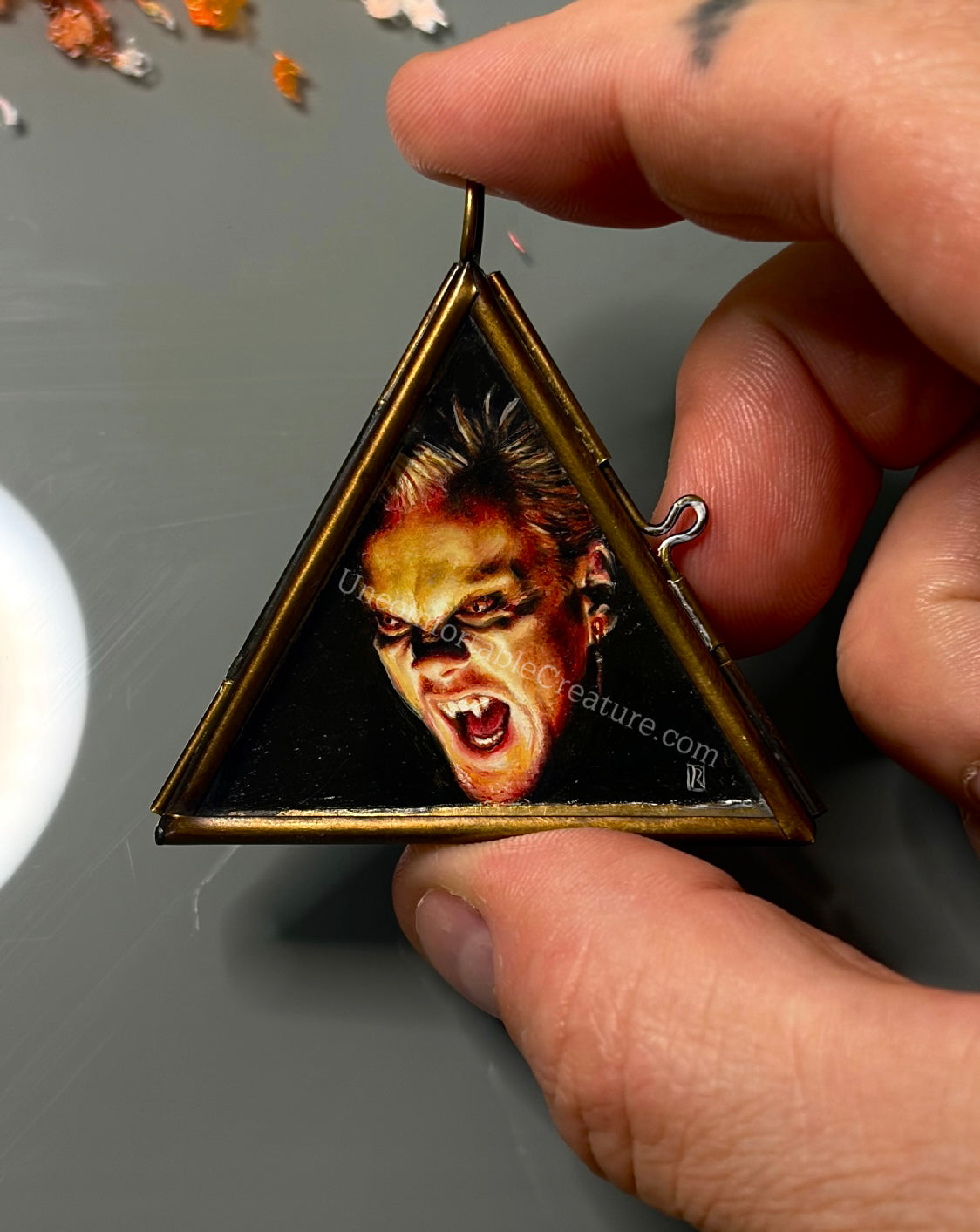 David – The Lost Boys | Original Micro Oil Painting in Glass Pendant