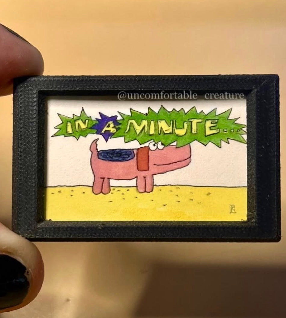 USA Network 'In A Minute' — Miniature Watercolor Painting (80s Segment Logo)