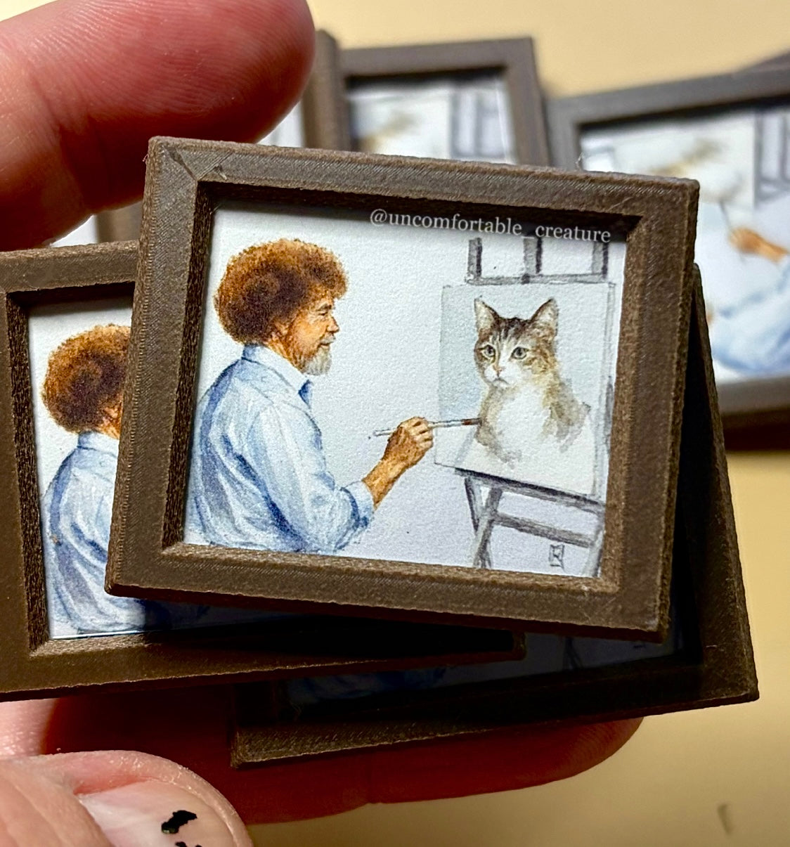 Tiny Bob Ross | Miniature Fine Art Print