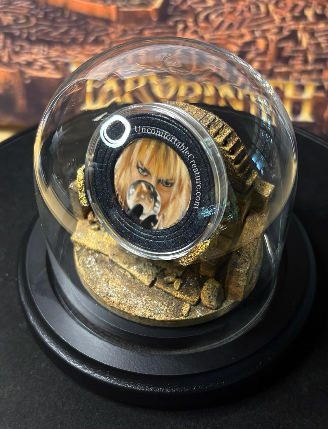 Jareth the Goblin King – Oil on 2P Coin