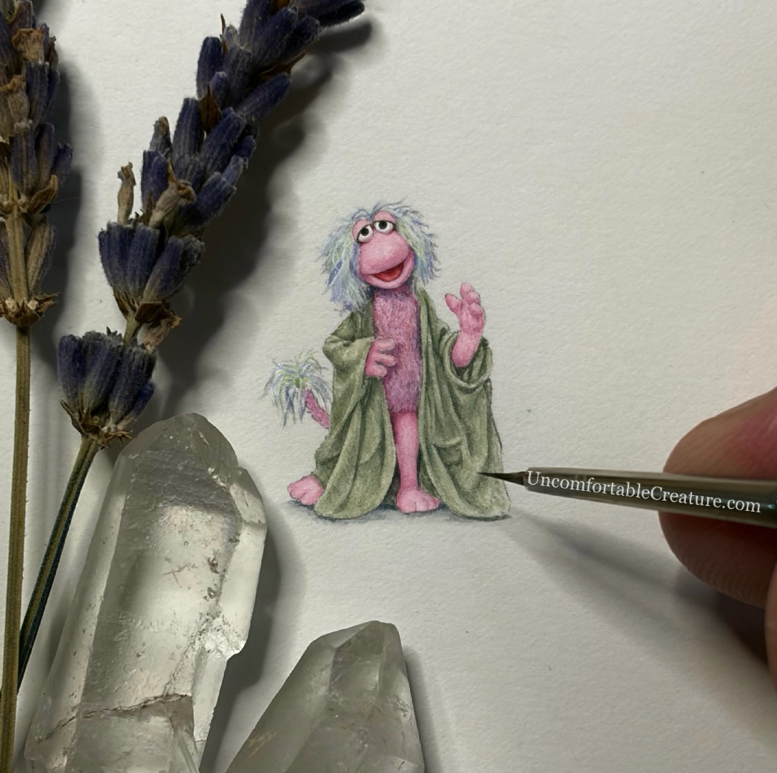 Mokey Fraggle – Original Miniature Watercolor Painting