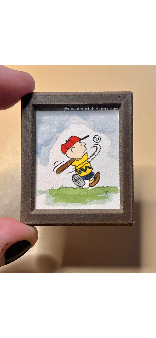 Good Grief, Strike Three — Original Mini Watercolor