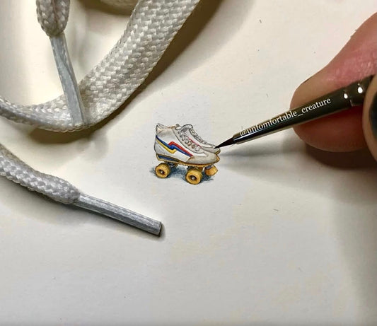 Vintage 80s Roller Skates Miniature Watercolor