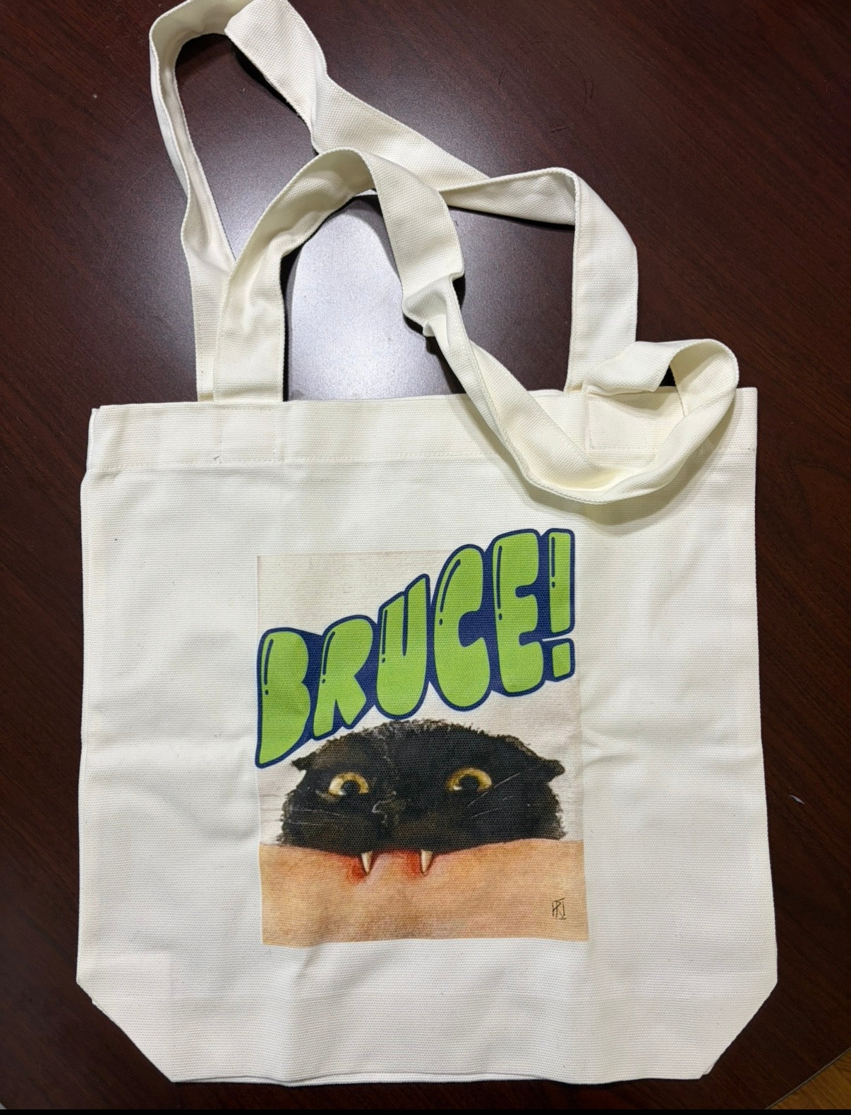 "Bruce" — Original Art Canvas Tote Bag