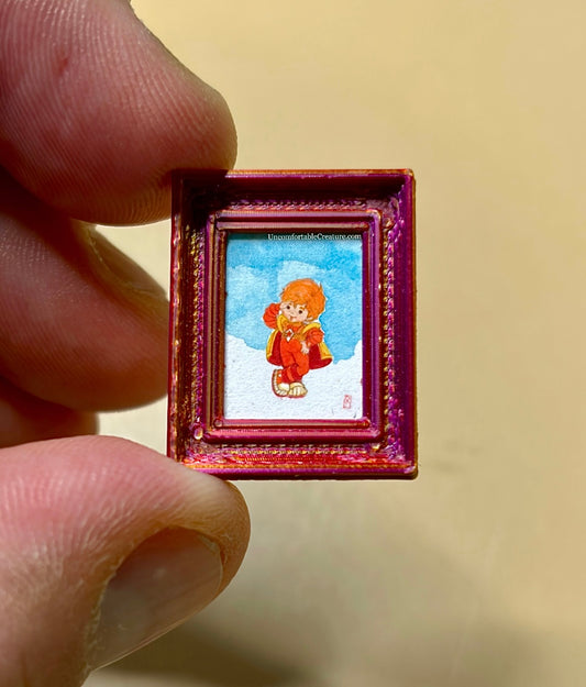 "Red Butler" — Original Micro Watercolor Painting
