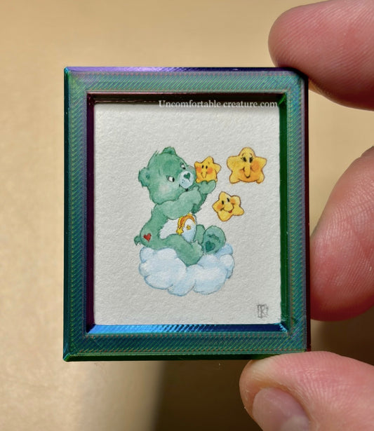 Wish Bear – Miniature Watercolor Painting