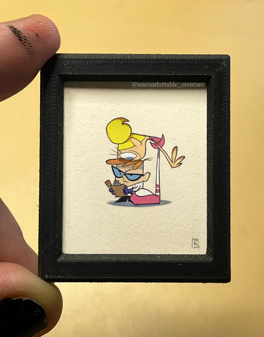 Dexter & Dee Dee Miniature Watercolor Painting