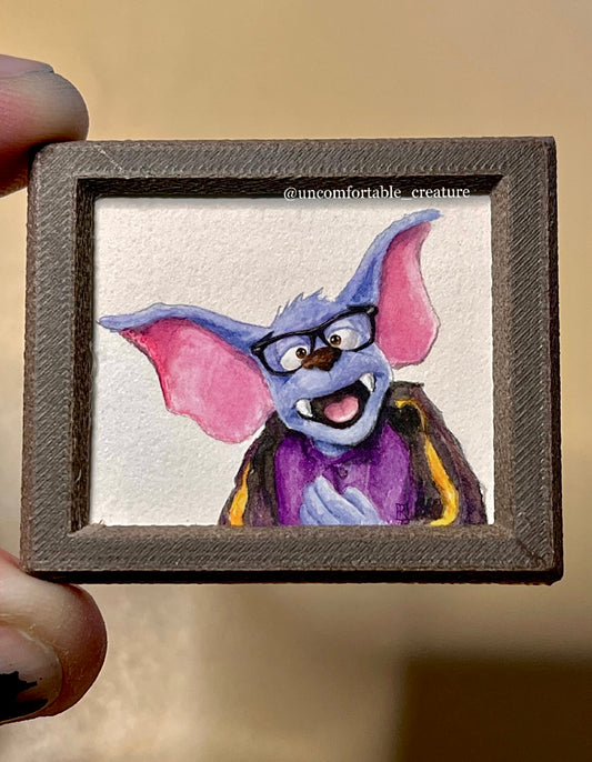 Batly, the Nearsighted Bat – Original Watercolor