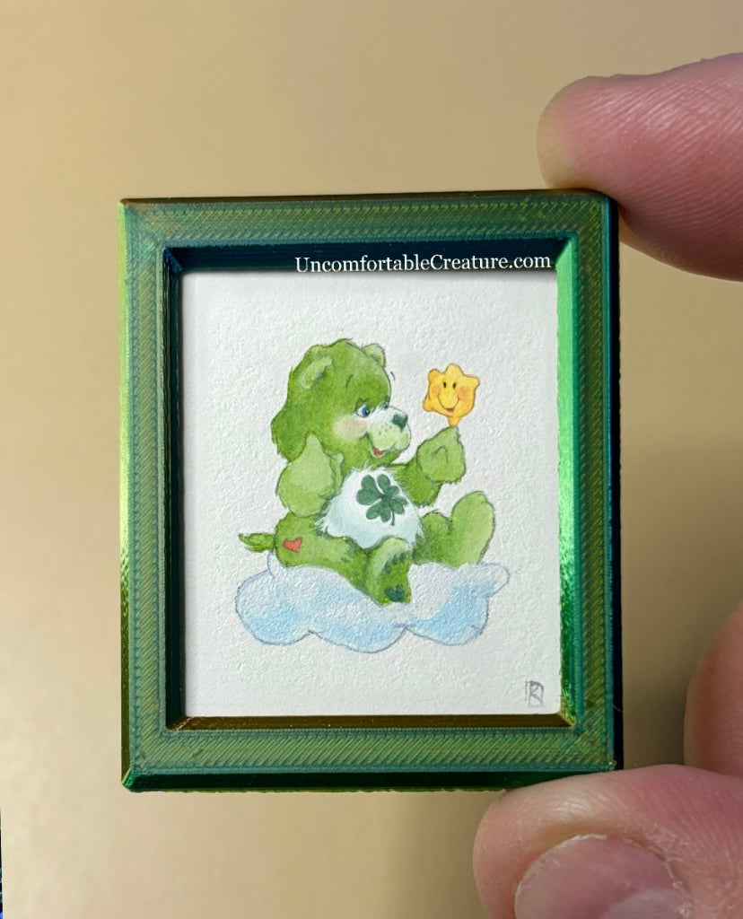 Good Luck Bear – Miniature Watercolor Painting