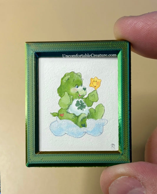 Good Luck Bear – Miniature Watercolor Painting
