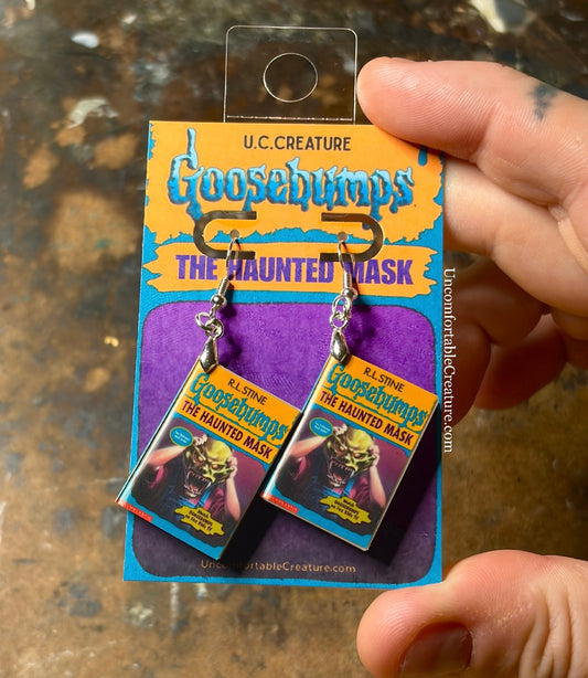 Goosebumps: The Haunted Mask — Miniature Book Earrings