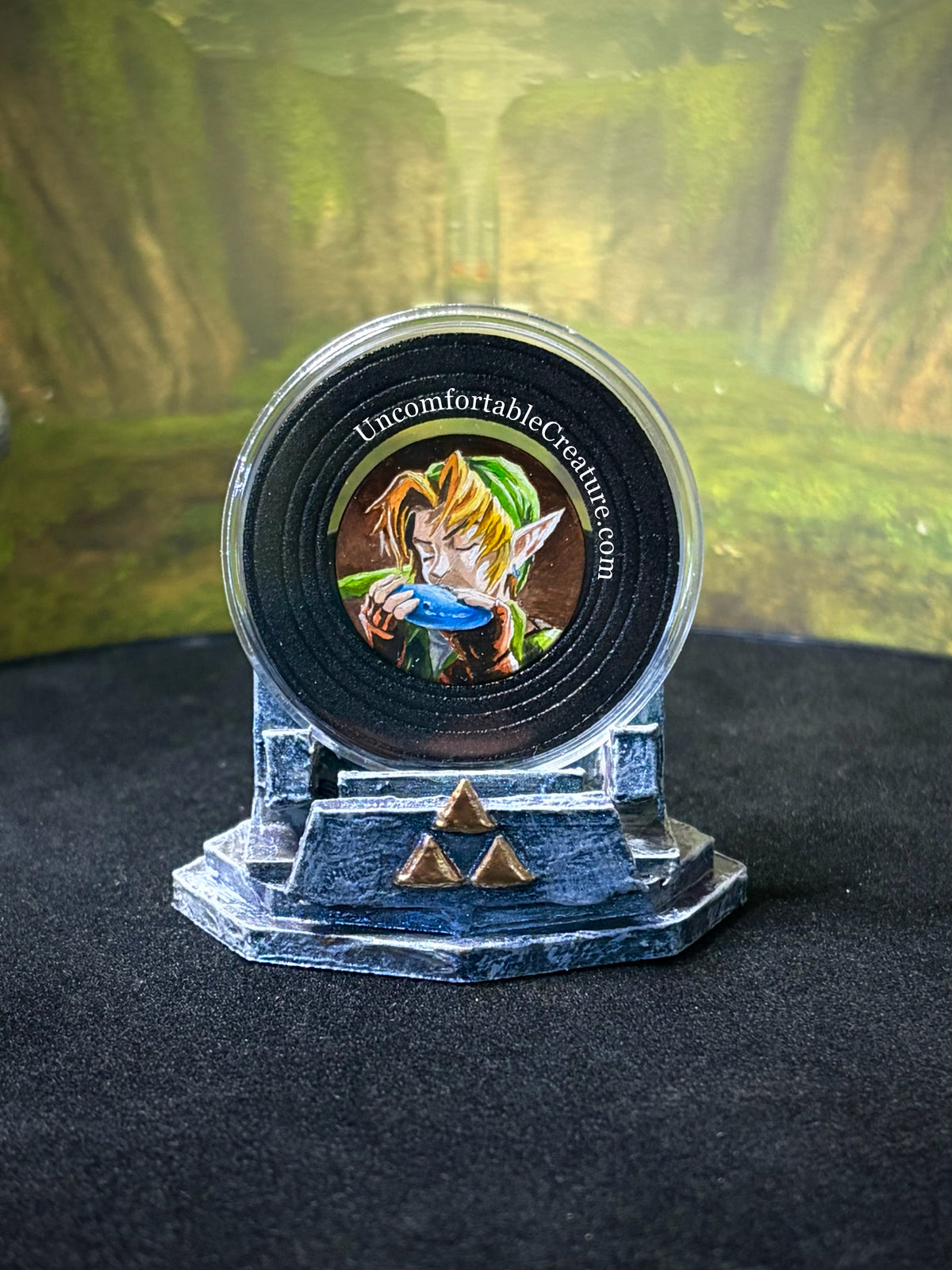 Link on a 5 Rupee Coin — Ocarina of Time Original Oil Painting