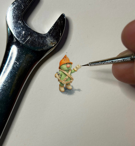 Doozer — Original Miniature Watercolor Painting