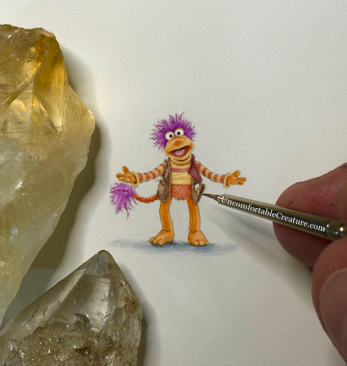 Gobo Fraggle – Miniature Original Watercolor Painting