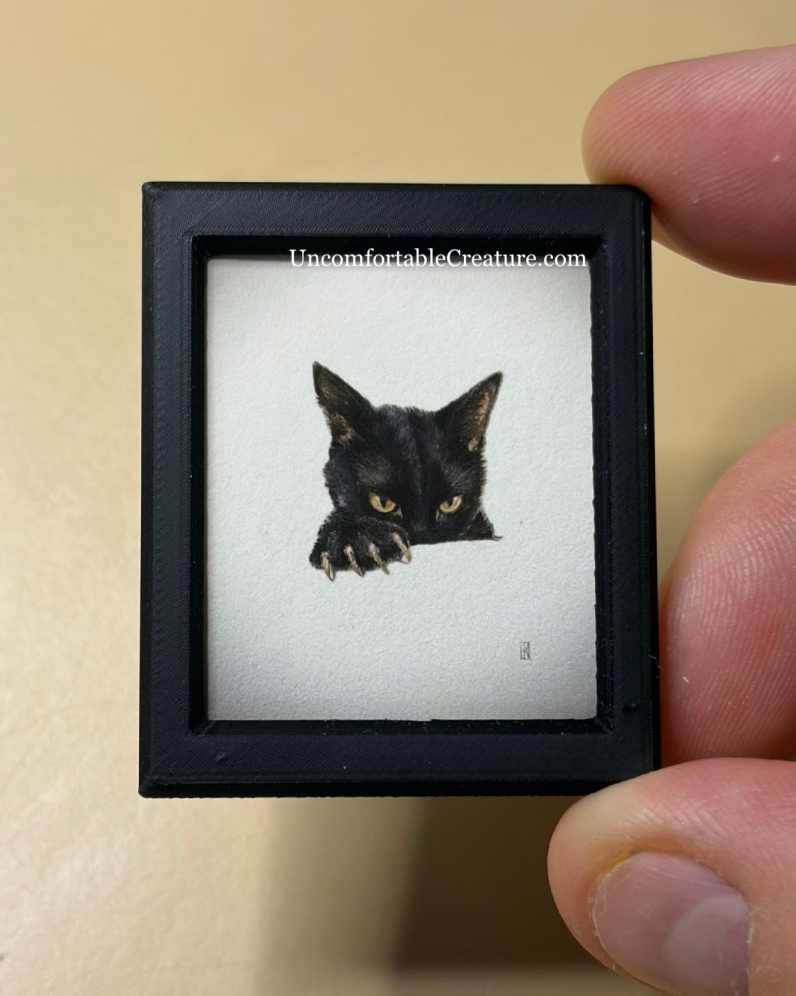 Punch Party | Mini Framed Black Cat Fine Art Print
