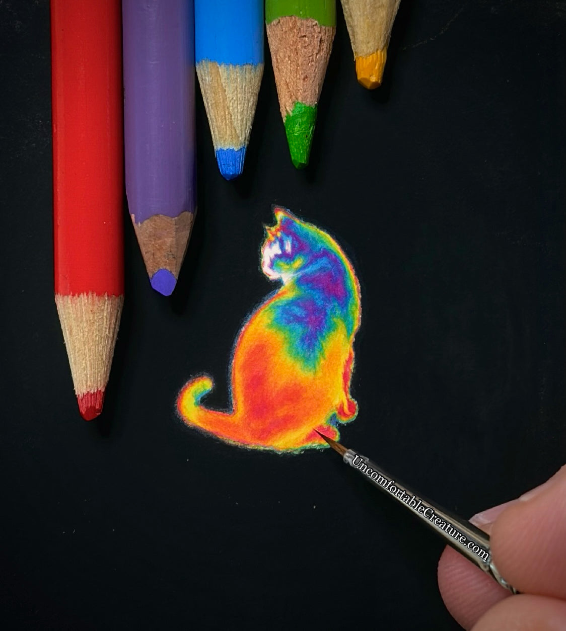 Louis | Thermal Cat Miniature Original Watercolor